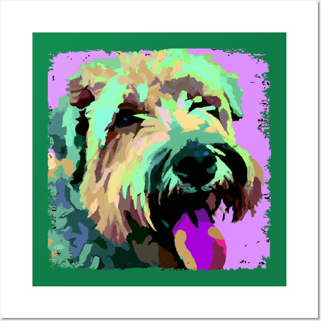 Soft Coated Wheaten Terrier Pop Art - Dog Lover Gifts Wall Art by PawPopArt